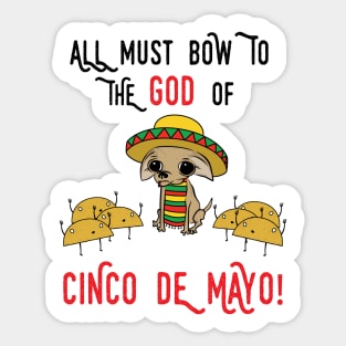 Funny Cinco De Mayo Tacos Love Chihuahua Sticker